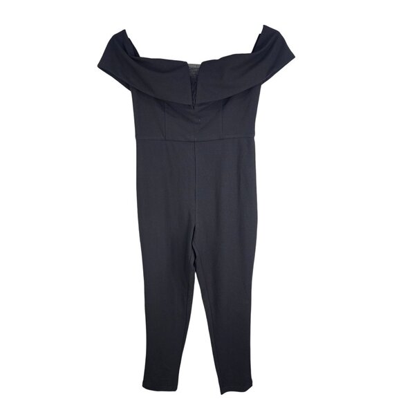 Womens Sugar Poison Off-Shoulder Black Jumpsuit Slim Fit Elegant Design Size L - Picture 1 of 12